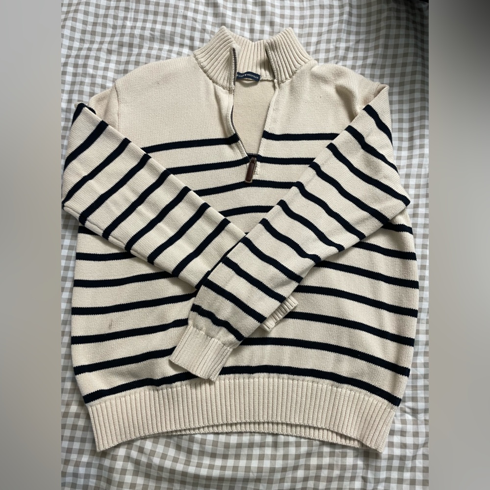 Brandy Melville Stripped Quarter-neck Sweater